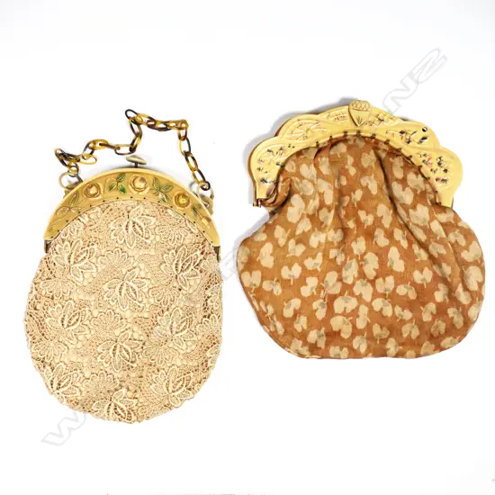 Two French Art Deco celluloid framed handbags,