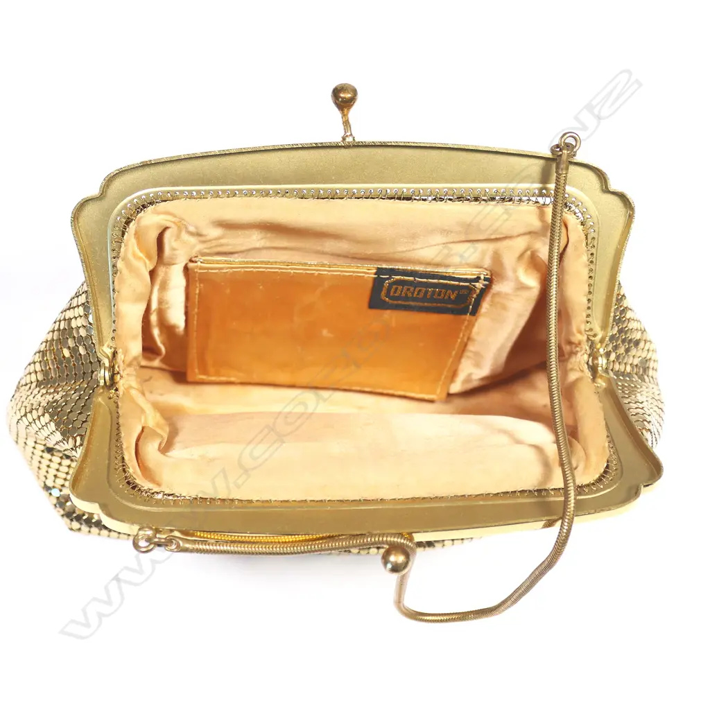 An Oroton gold Glo-mesh handbag, labelled inside Image 1++