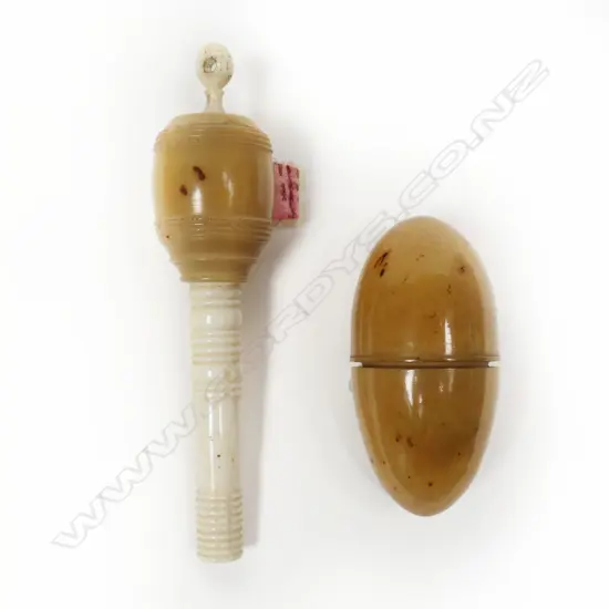 A Stanhope (Ramsgate) ribbon tape measure and a thimble case,