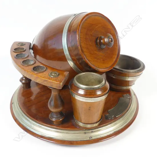 A 19thC European smoker's table top compendium,