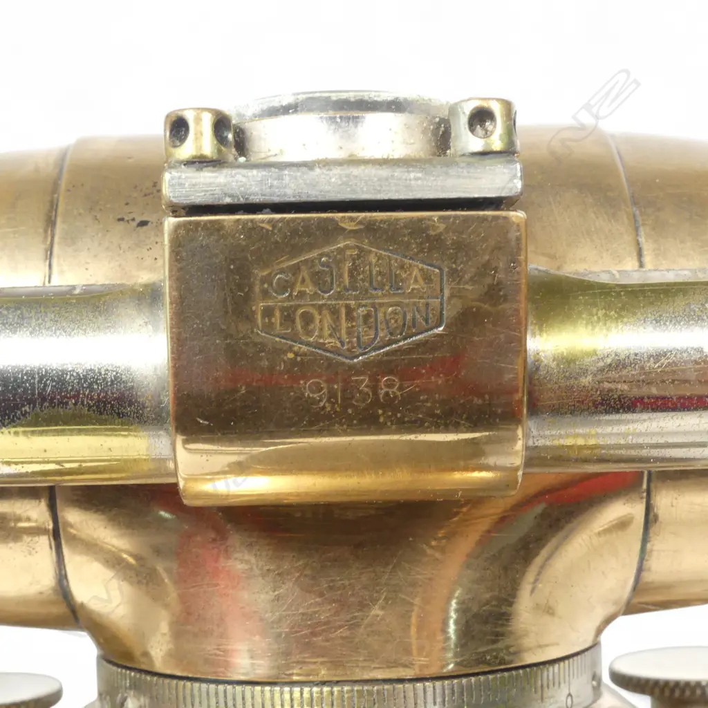An early 20thC brass surveyor's level by C.F. Casella & Co, London, on swivel base fitting, Image 1++