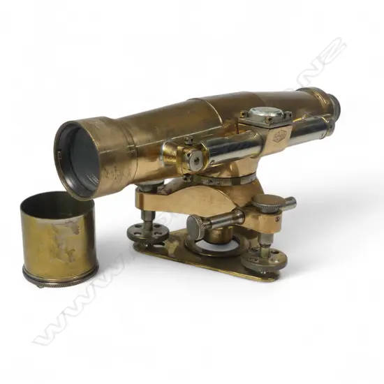 An early 20thC brass surveyor's level by C.F. Casella & Co, London, on swivel base fitting,