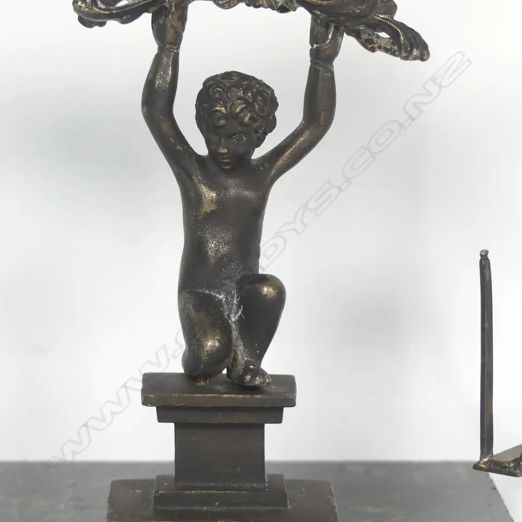 An ornamental table top early Victorian figural postal balance scale by H.B. Wright London Image 1++