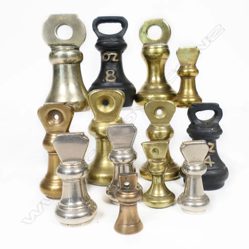 A selection of various iron, brass and chrome bell weights (up to 8oz) Image 1++