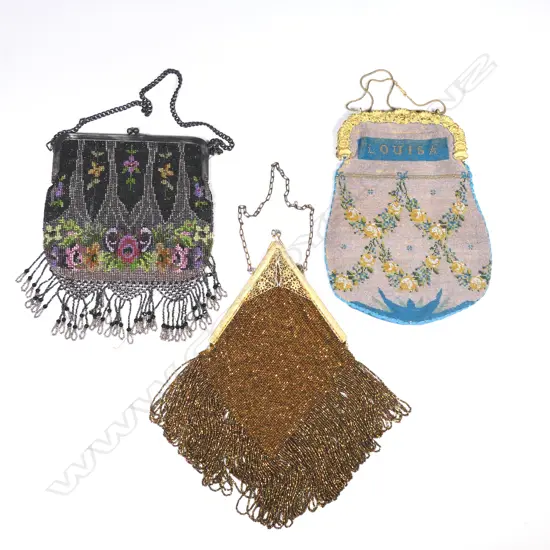 Three fancy beaded bags,