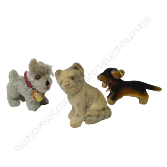 Three vintage soft toy tagged Steiff animals,