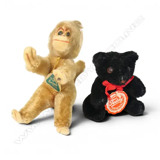 Two vintage Hermann from Germany small plush soft toys,