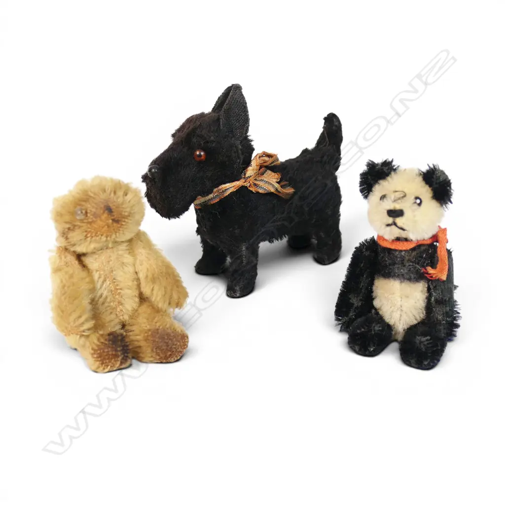 Three small vintage plush soft toy animals, Image 1++
