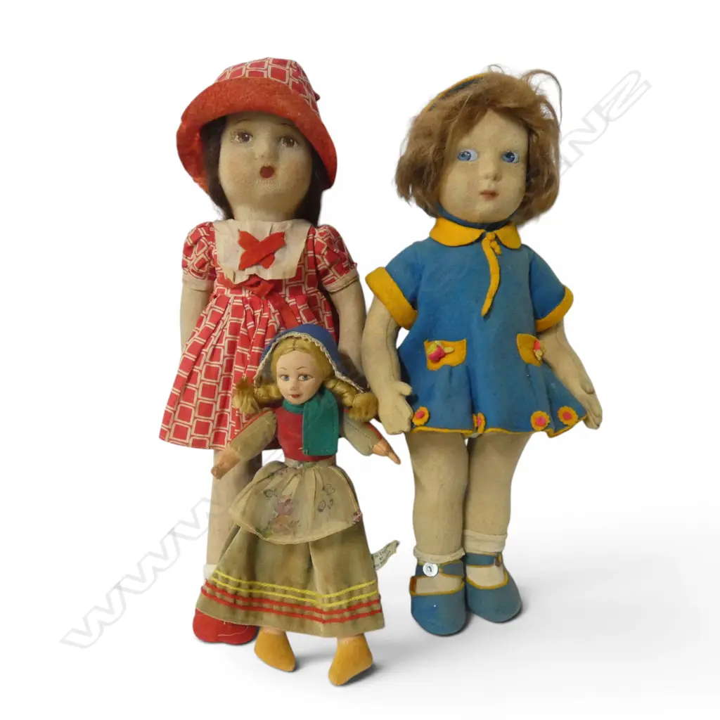 Three vintage felt dolls by Lenci and others, Image 1++