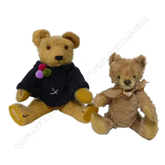 Steiff and Chad Valley ear tagged vintage teddy bears,