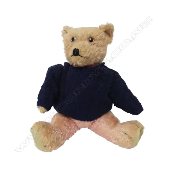 Early 20thC golden pink mohair teddy bear,