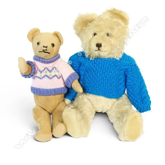 Two vintage golden mohair teddy bears,