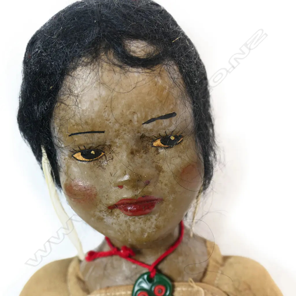 Early / mid 20thC Māori composition headed doll, Image 1++