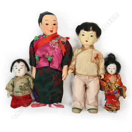 Four vintage oriental themed dolls c.1950s,