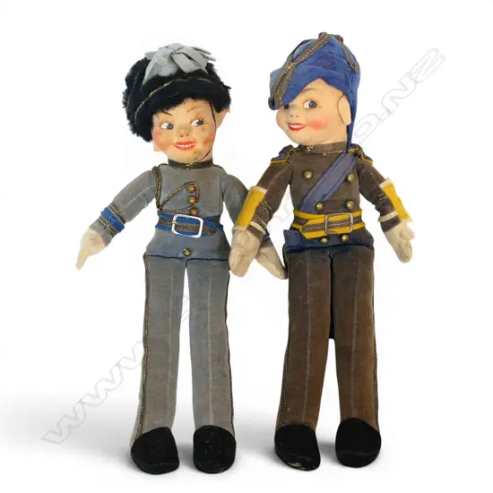 Two vintage Norah Wellings RAF Serviceman dolls,