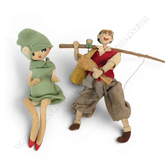 Fisherman Doll and a vintage Bradley 'big eye' doll,