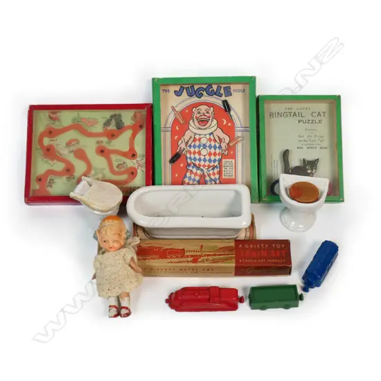 Five boxed vintage toys,