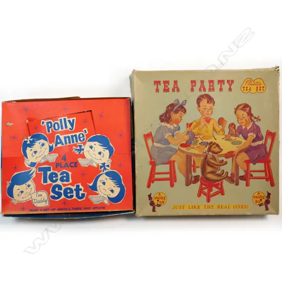 Two vintage boxed child's boxed tea party sets,