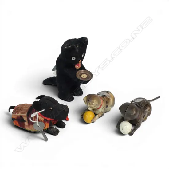 Four vintage mechanical animals,
