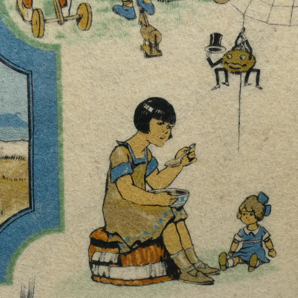 Large vintage Nursery Rhyme print on felt, Image 1++