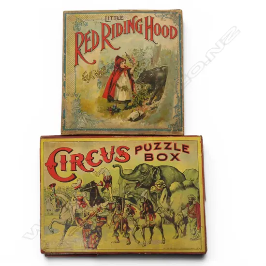Two US early 20thC boxed puzzle games,