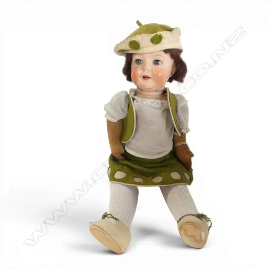 Early 20thC Simon and Halbig composition sleeping eye doll,