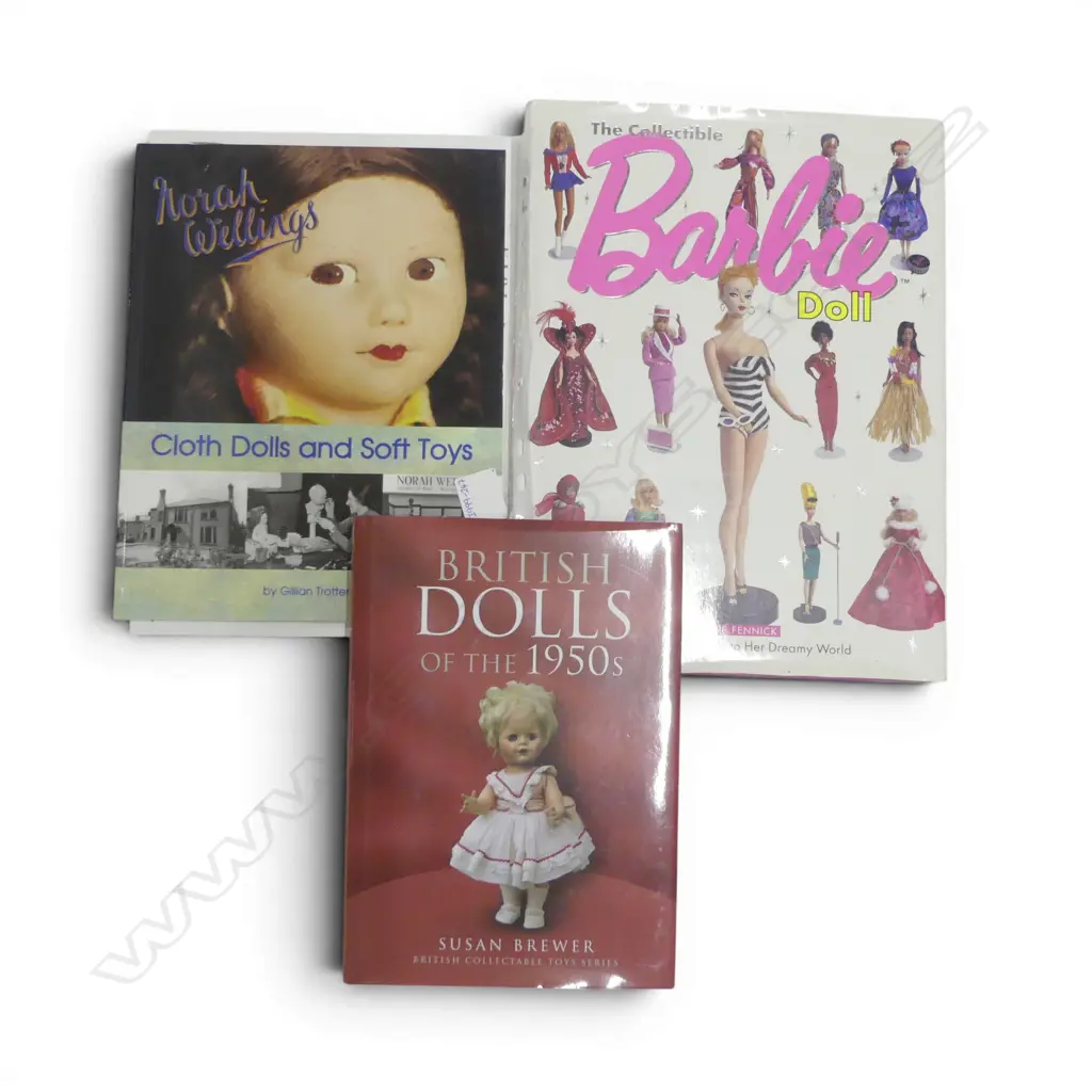 Three books on dolls and photocopied Pedigree doll information, Image 1++
