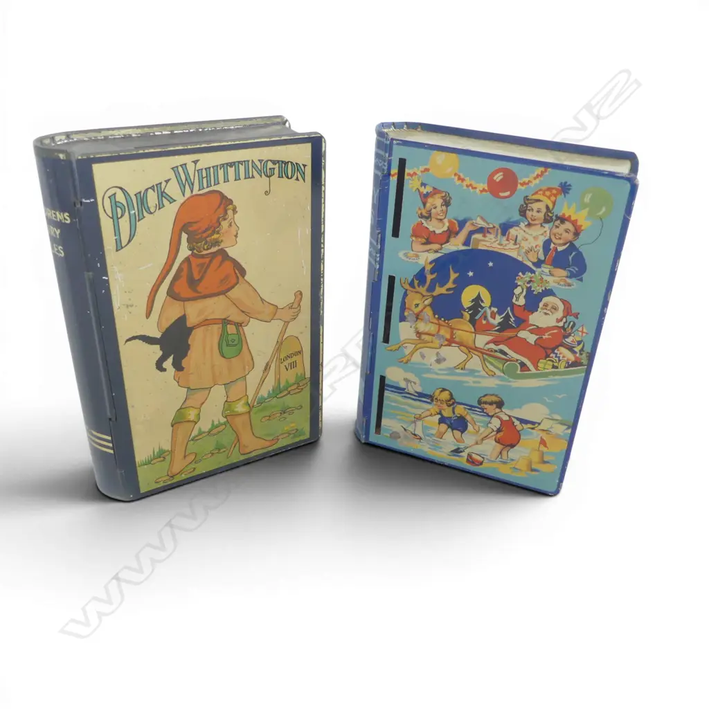 Two vintage lithographed tin boxes, Image 1++