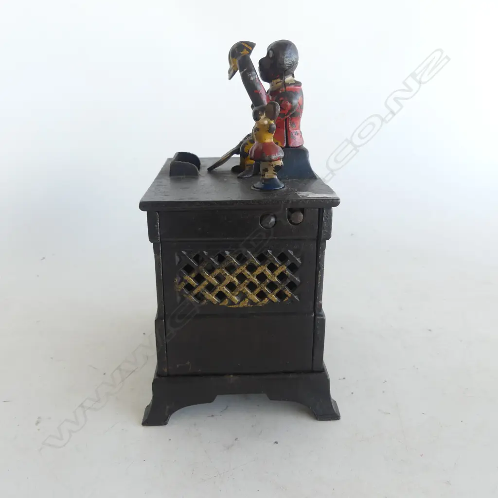 Antique cast iron mechanical coin 'Organ Bank' money box, Image 1++