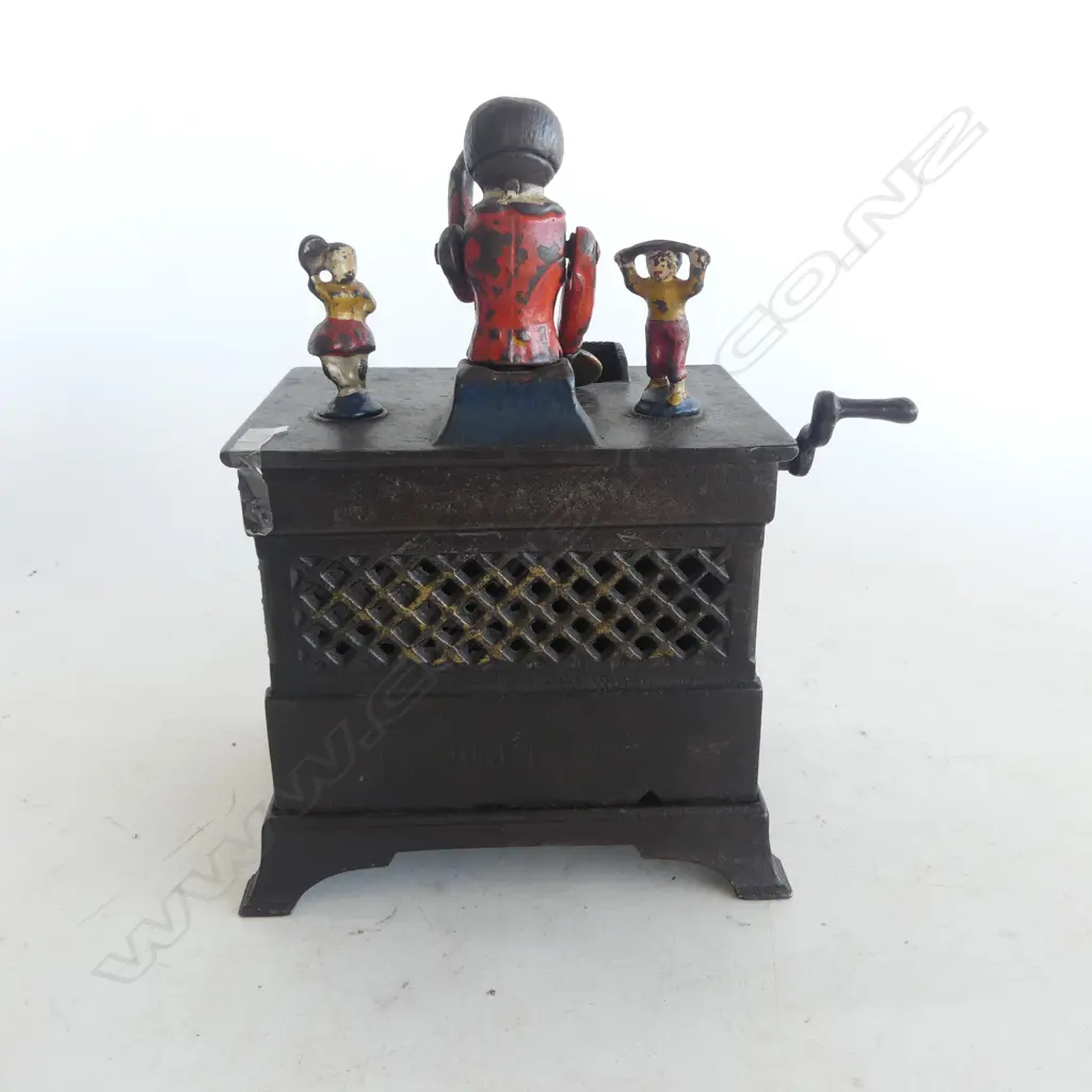 Antique cast iron mechanical coin 'Organ Bank' money box, Image 1++