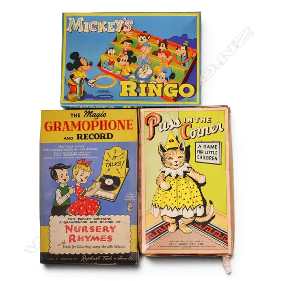 Three vintage boxed children's games,
