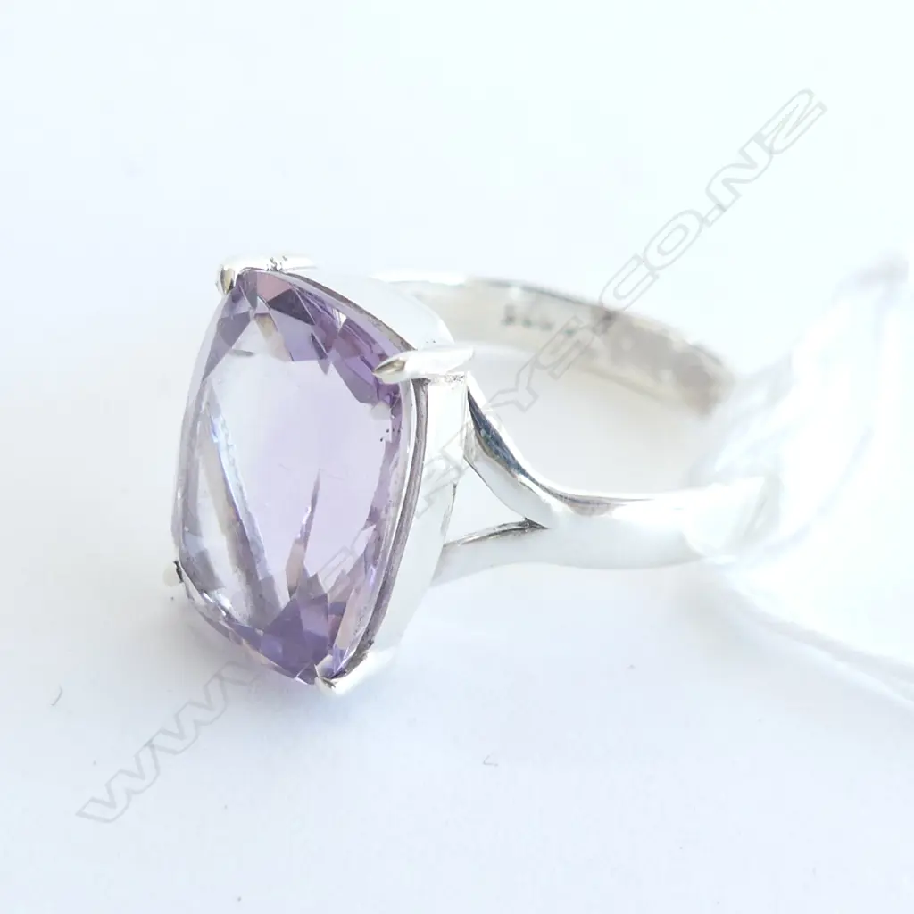 STG SILVER PALE AMYTHEST RING SIZE P Image 1++