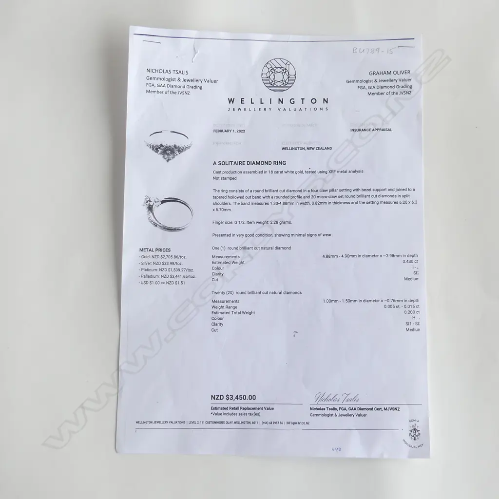 18CT WHITE GOLD AND DIAMOND RING 0.43CT  Image 1++