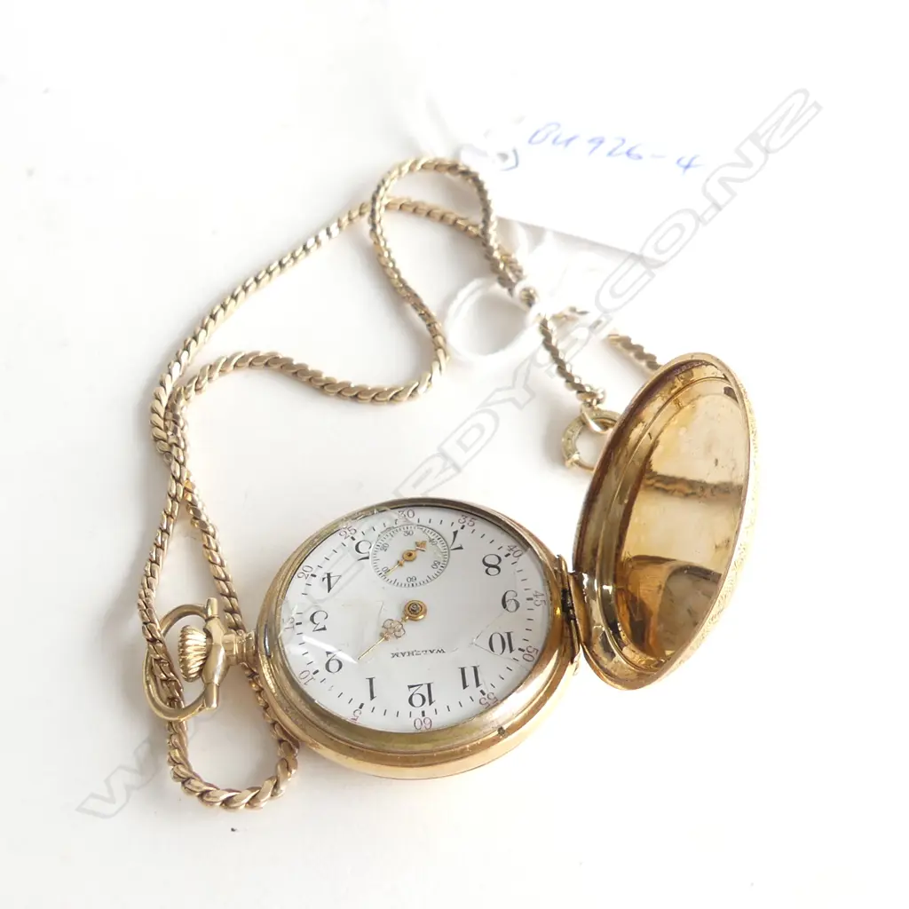 14K GOLD HUNTER LADIES FOB WATCH ON CHAIN Image 1++