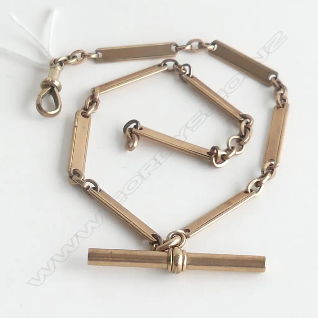 9ct ROSE GOLD ALBERT CHAIN  (links worn) 25gm Image 1++