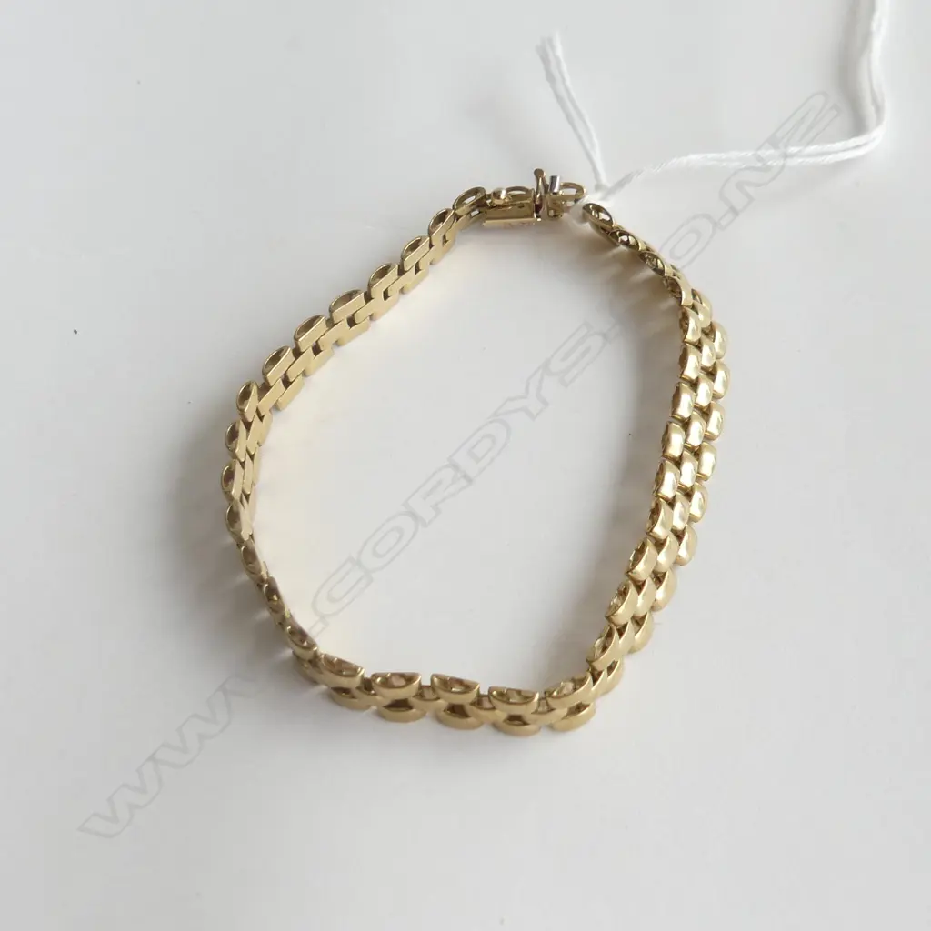 9CT GOLD ARTICULATED LINK BRACELET 9gm Image 1++