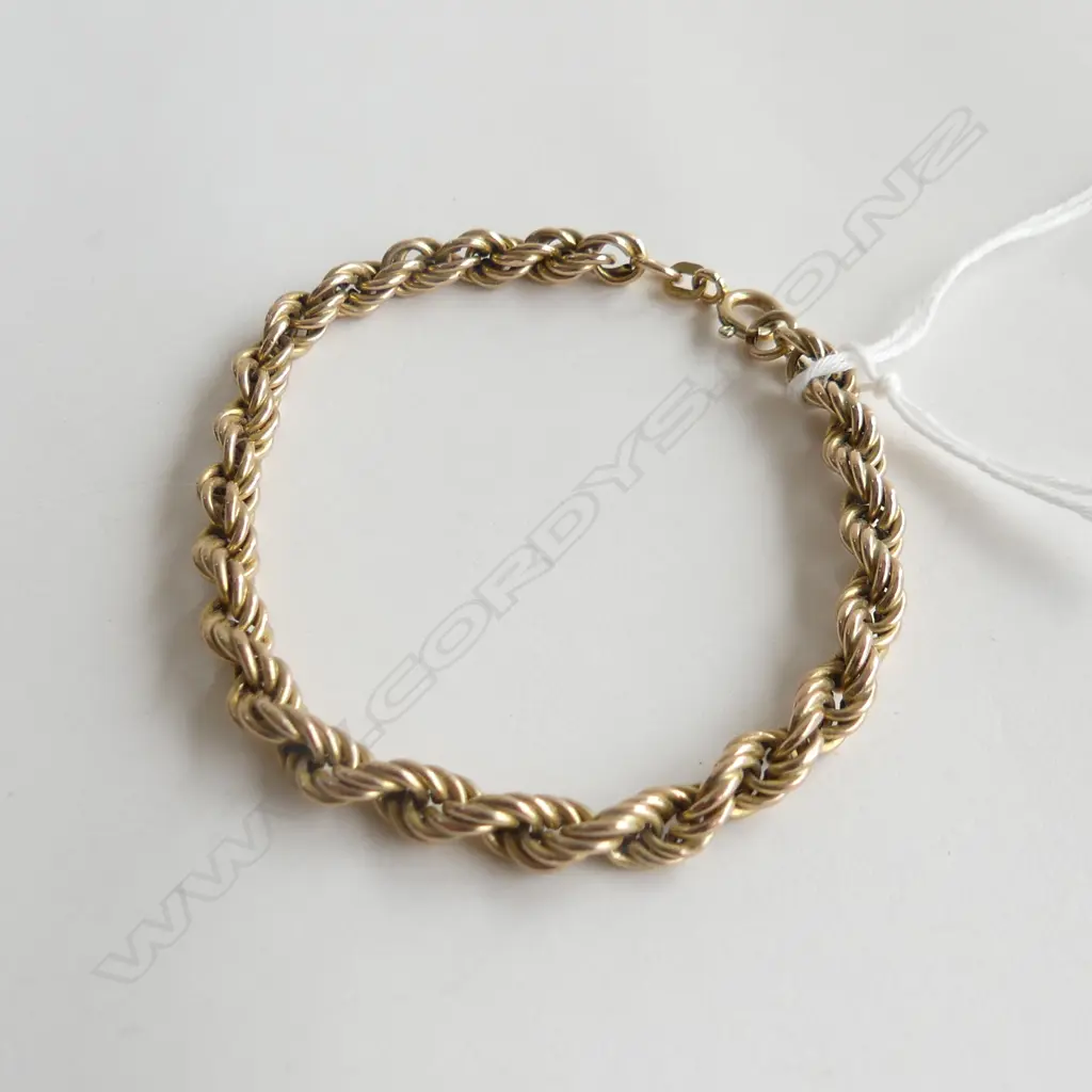 9CT GOLD ROPE CHAIN BRACELET 5gm Image 1++