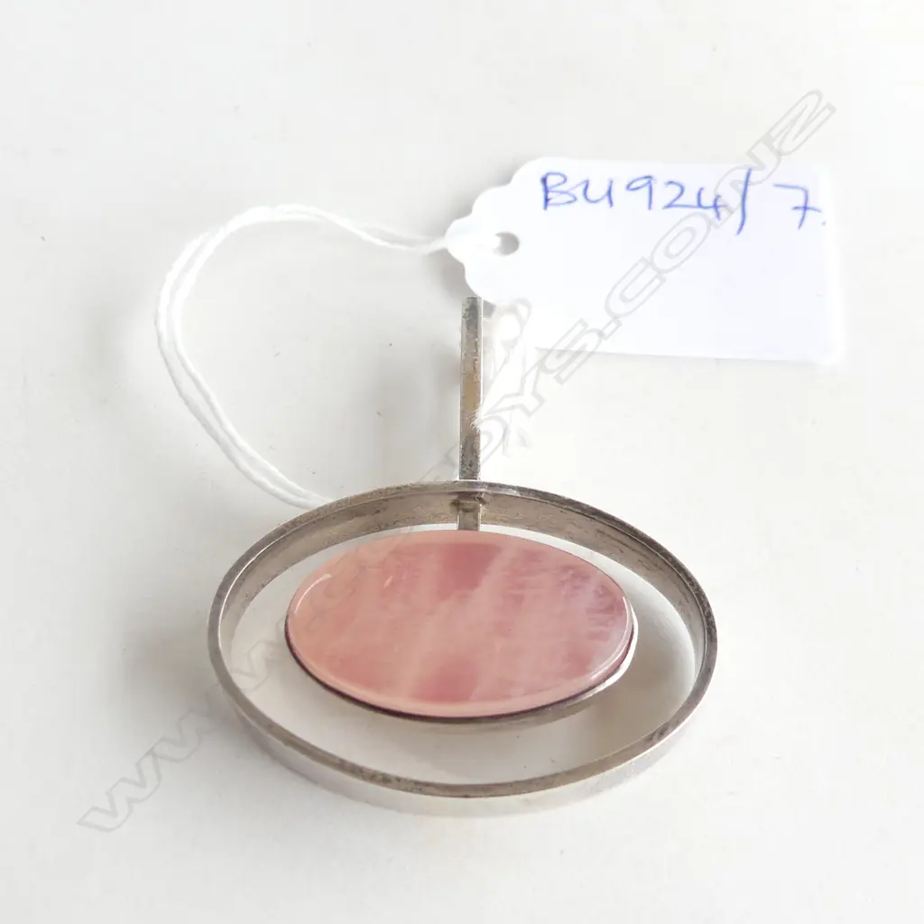 N. E. FROM DANISH STG & ROSE QUARTZ PENDANT Image 1++