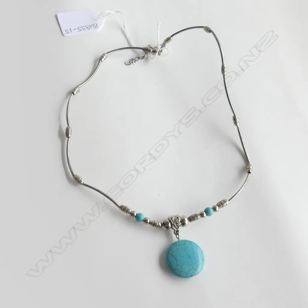 SILVER AND TURQUOISE NECKLACE Image 1++
