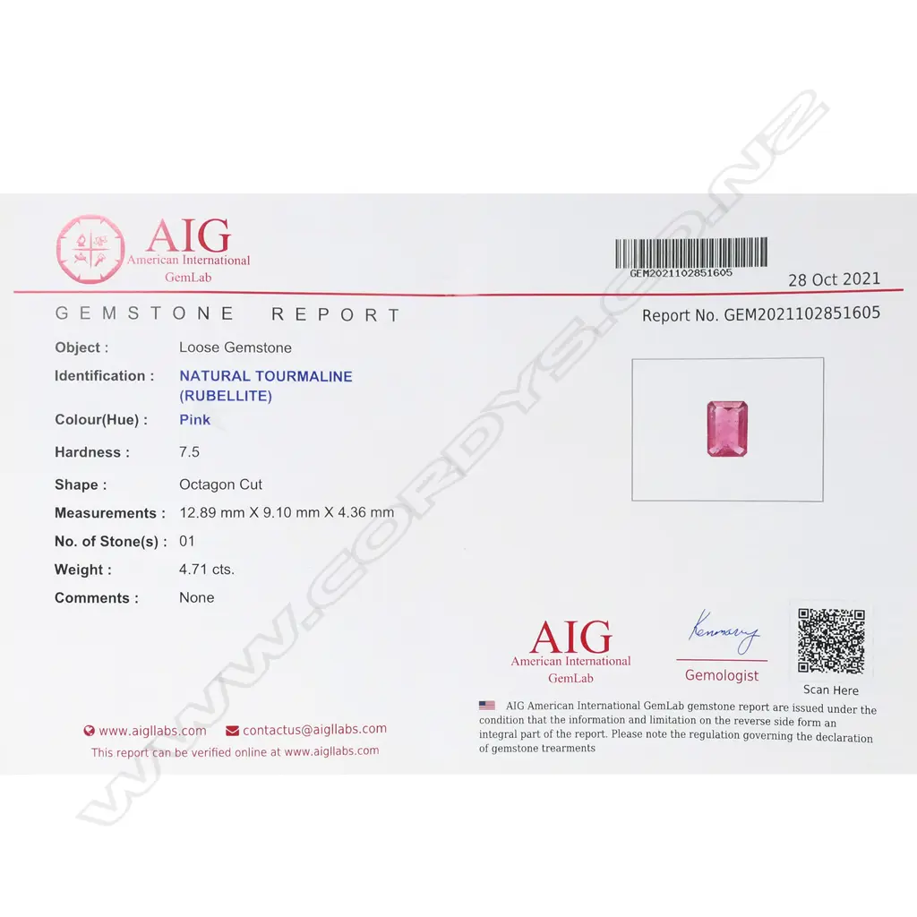 A rubellite loose gemstone Image 1++