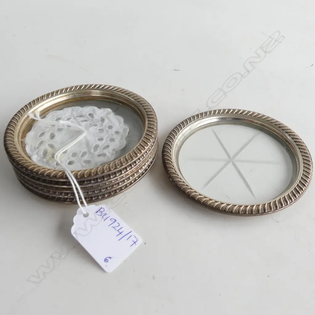 6 STG SILVER COASTERS 90mm dia Image 1++