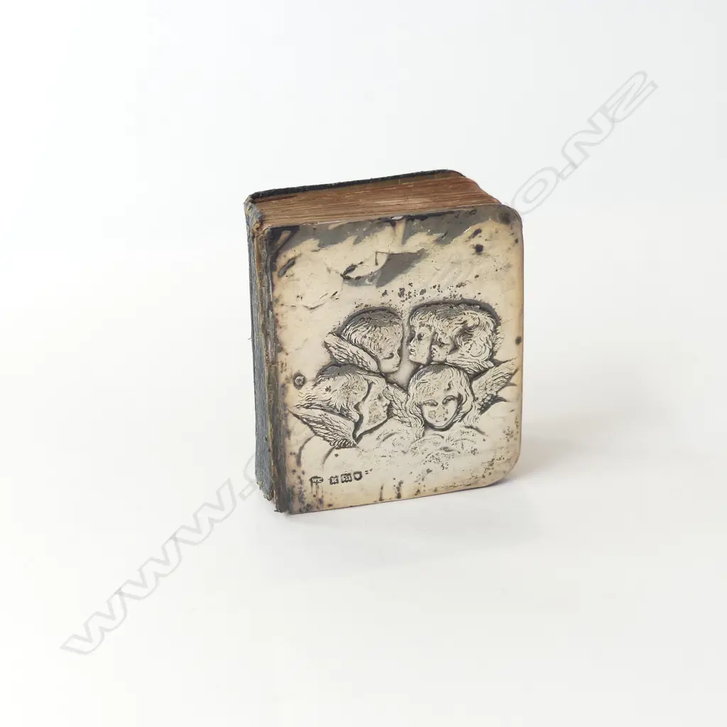 VINTAGE POCKET DIARY WITH STG SILVER CHERUB EMBOSSED FRONT COVER 60 X 45MM Image 1++