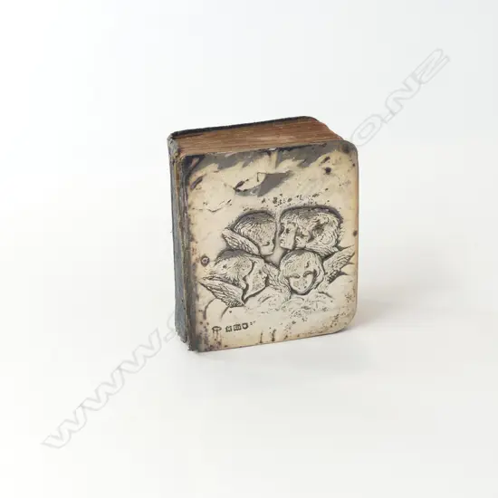 VINTAGE POCKET DIARY WITH STG SILVER CHERUB EMBOSSED FRONT COVER 60 X 45MM