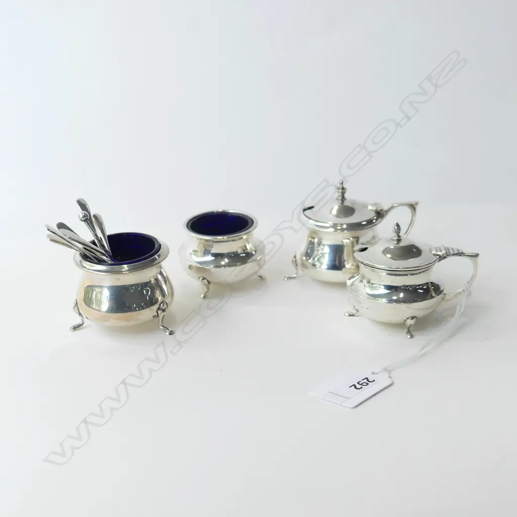 4 STG SILVER CONDIMENTS + 7 STG SPOONS 122 GRAMS Image 1++