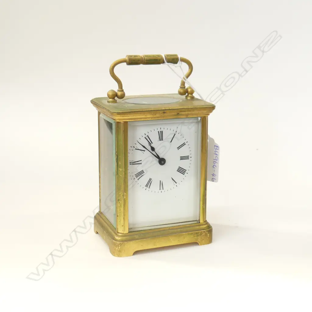 OLD BRASS CARRIAGE CLOCK H. 150MM Image 1++