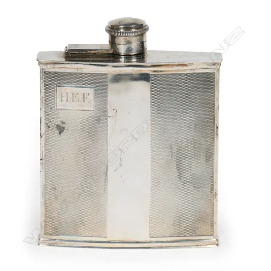 An Art Deco period silver spirit flask,