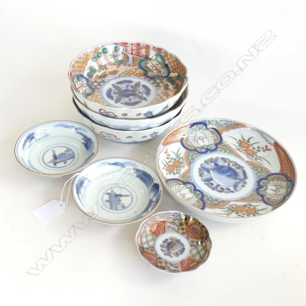 7 OLD JAPANESE IMARI DISHES / BOWLS Largest Dia.170mm Image 1++