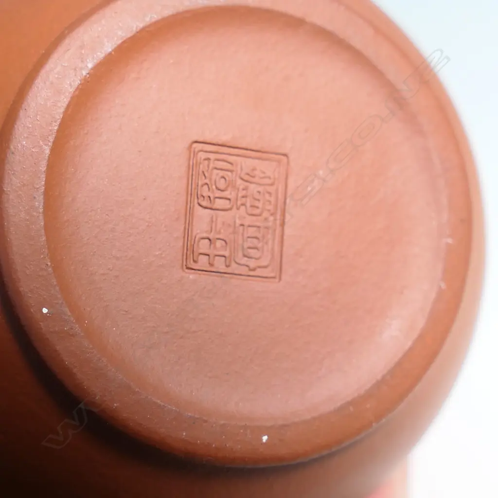 TWO SMALL YIXING TEAPOTS, MARKED 中國宜興. W.120 & 90mm Image 1++