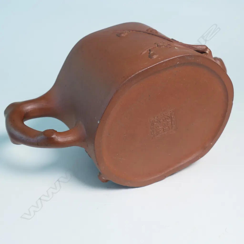 YIXING TEAPOT, MARKED TO THE BASE 宜興紫砂名壶, (YIXING ZISHA FAMOUS POT) & TO THE COVER 景銘 (JING MING), MINOR FRITS.... Image 1++