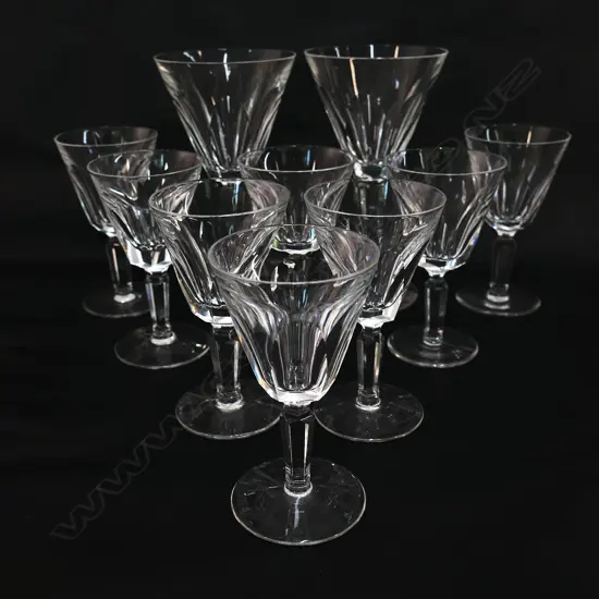 Eight Waterford crystal port wine glasses,